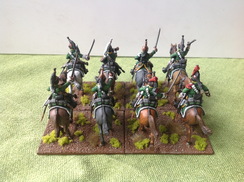 Some further beginner mistakes: one of the epaulettes of the elite company is missing, and the elite company rode black horses.